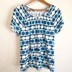 Kim Rogers Blue Tie Dye Short Sleeve Tee